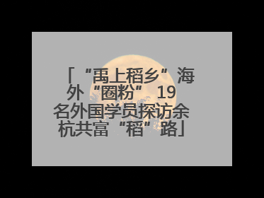 “禹上稻乡”海外“圈粉” 19名外国学员探访余杭共富“稻”路